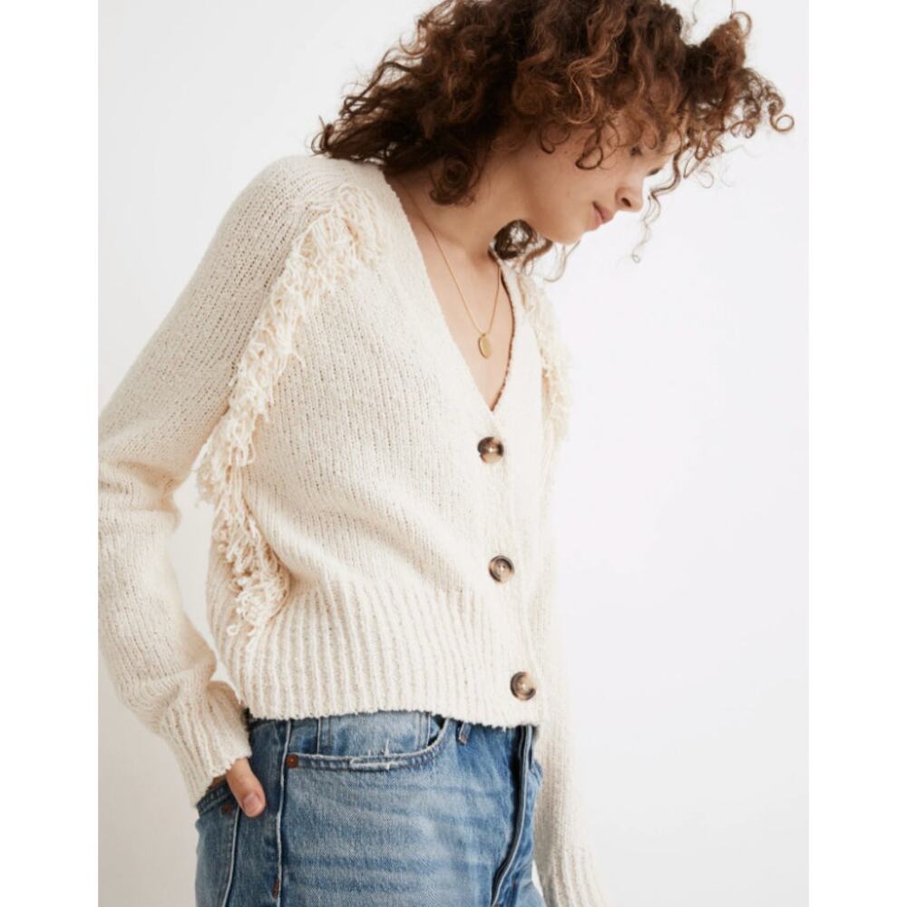 Madewell Cream Fine Cardigan Sweater